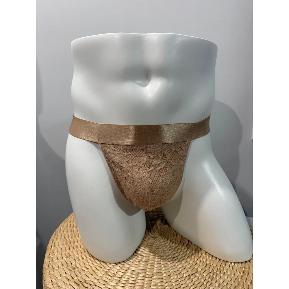 Cosabella Lace Jock Strap Men Never Say Never Nude Beige Luxury Underwear S